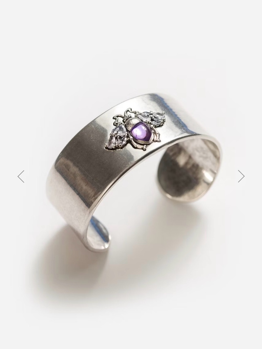 Johnny Was Critter Charm Cuff in Silver Heavy Mixed Metal & Semi-Precious Stones